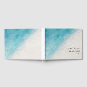 Hochzeitsfeier "Watercolor Ocean Summer Blue Beach Gästebuch (Voll)