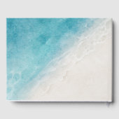 Hochzeitsfeier "Watercolor Ocean Summer Blue Beach Gästebuch (Rückseite)