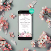 Hochzeitsfeier "Watercolor Winter Floral Pink Rose Einladung