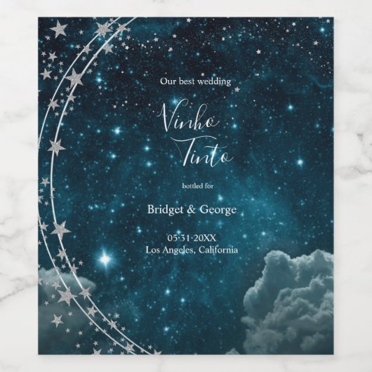 Hochzeitsfeier Weinetikett (Einzelnes Label)