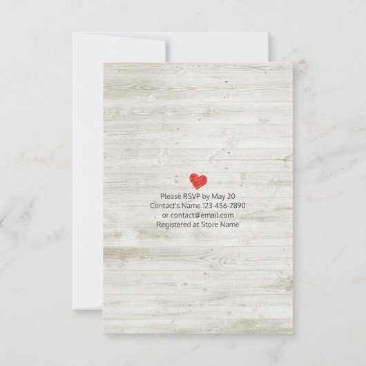 Hochzeitsfeier Weißholz-Blumenzitzer Einladung (Rückseite)