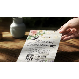 Hochzeitsfeier Weißholz-Blumenzitzer Einladung