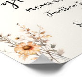 Hochzeitsfeier Wildblumen Herbst Unterschreiben Poster (Ecke)