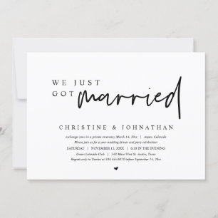 Hochzeitsfeier, wir haben gerade Verheiratet Got Einladung