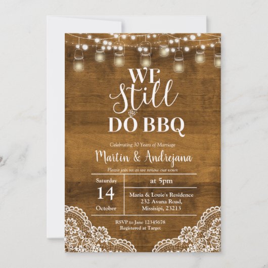 Hochzeitsfeier Wir laden noch GRILLEN ein Einladung (Vorderseite)