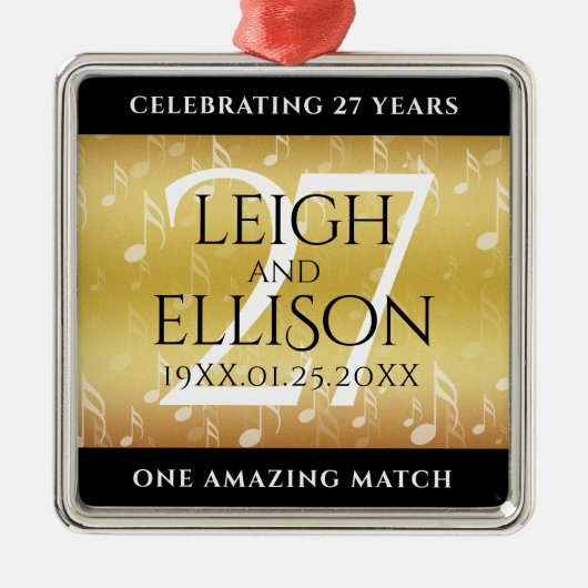 Hochzeitsfeier zum 27. Mal Ornament Aus Metall (Vorne)