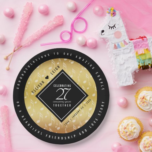 Hochzeitsfeier zum 27. Mal Pappteller (Party)