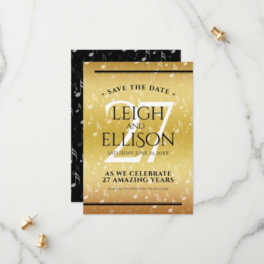 Hochzeitsfeier zum 27. Mal Save The Date (Vorderseite/Rückseite Beispiel)