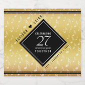 Hochzeitsfeier zum 27. Mal Schaumweinetikett (Einzelnes Label)