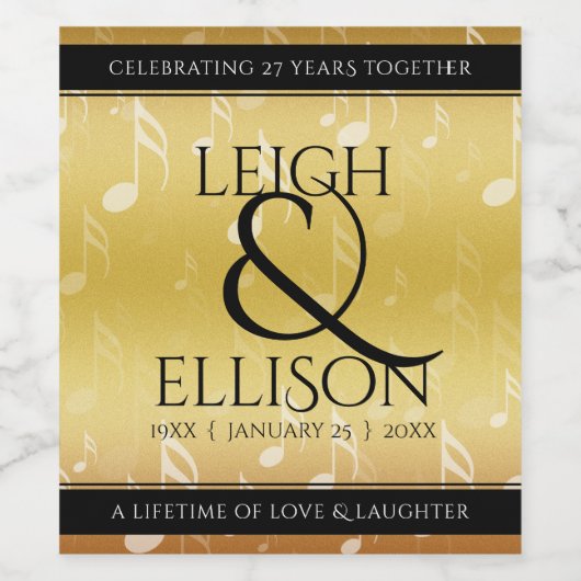 Hochzeitsfeier zum 27. Mal Weinetikett (Einzelnes Label)