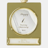 Hochzeitsfeier zum ersten Mal Banner-Ornament Gold (Vorderseite)