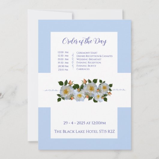 Hochzeitsfeier zum Thema Blume Einladung (Rückseite)