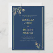 Hochzeitsfeier zum Thema Schriftart der Navy Einladung (Vorderseite)