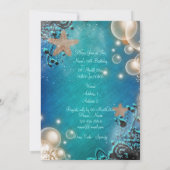 Hochzeitsfeier zum Thema Strand Einladung (Rückseite)