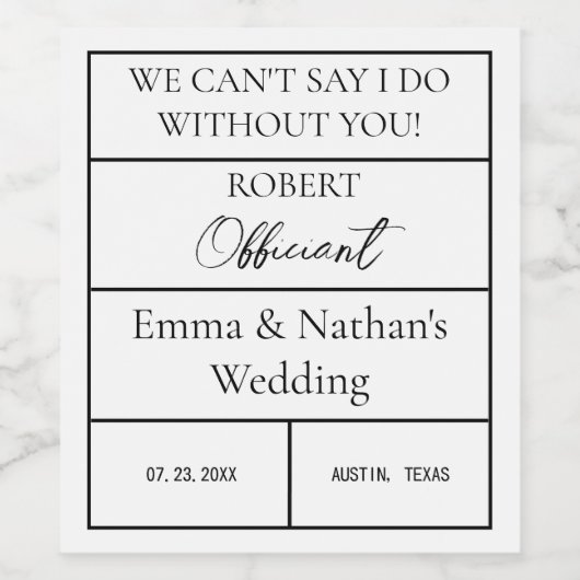 Hochzeitsfeierdekorationen liefern offizielle Gesc Weinetikett (Einzelnes Label)