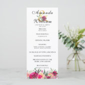 Hochzeitsfeierlichkeiten für Wasserfarben - Rosa B Programm (Stehend Vorderseite)