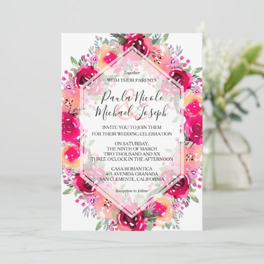 Hochzeitsfeierlichkeiten mit Blumen (Stehend Vorderseite)