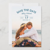 Hochzeitsfeiern am Blue Ocean Beach Save the Date Einladung (Vorderseite)