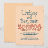 Hochzeitsfeiern am Korallenriff Einladung (Vorne/Hinten)