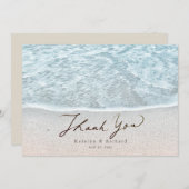 Hochzeitsfeiern am Strand des blauen tropischen Oz Dankeskarte (Vorne/Hinten)