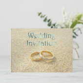 Hochzeitsfeiern am Strand Einladung (Stehend Vorderseite)