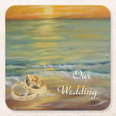 Hochzeitsfeiern am Strand Servietten Rechteckiger Pappuntersetzer (Vorderseite)