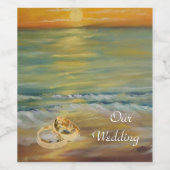 Hochzeitsfeiern am Strand Servietten Weinetikett (Einzelnes Label)