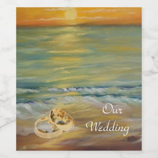 Hochzeitsfeiern am Strand Servietten Weinetikett (Einzelnes Label)