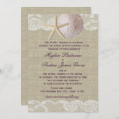 Hochzeitsfeiern am Strand und Sand Dollar Einladung (Vorne/Hinten)