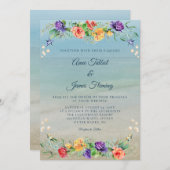 Hochzeitsfeiern am Ufer Einladung (Vorne/Hinten)