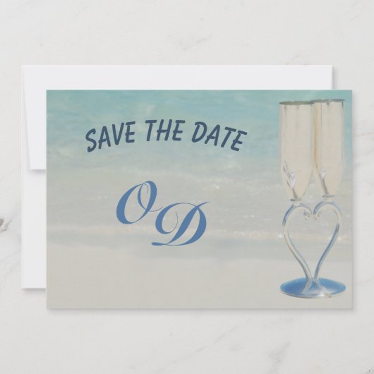 Hochzeitsfeiern am Zielstrand Save the Date (Rückseite)