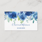 Hochzeitsfeiern auf der Blue Floral Begleitkarte (Rückseite)