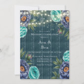 Hochzeitsfeiern auf Hochzeiten von Navy-Peonies & Einladung (Vorderseite)