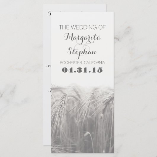 Hochzeitsfeiern auf rustikalem Land Programm (Vorne/Hinten)