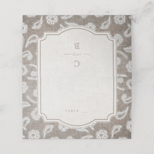 Hochzeitsfeiern auf rustikalem Land und auf rustik Platzkarte (Außenseite Aufgefaltet)