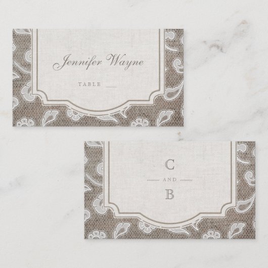 Hochzeitsfeiern auf rustikalem Land und auf rustik Platzkarte (Vorne/Hinten)