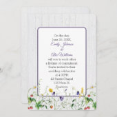 Hochzeitsfeiern auf weißem Holz Einladung (Vorne/Hinten)
