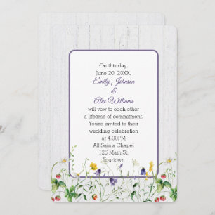 Hochzeitsfeiern auf weißem Holz Einladung