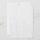 Hochzeitsfeiern auf weißem Holz Einladung (Rückseite)