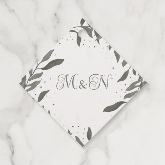 Hochzeitsfeiern Blätter Einfache moderne, trendige Geschenkanhänger (Rückseite)