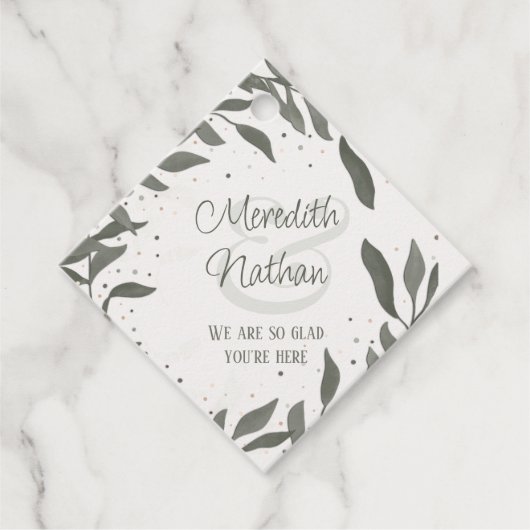 Hochzeitsfeiern Blätter Einfache moderne, trendige Geschenkanhänger (Vorderseite)