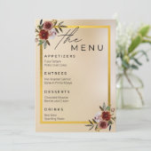 Hochzeitsfeiern: Das Menü Dankeskarte (Stehend Vorderseite)
