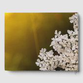 Hochzeitsfeiern der Königin Anne's Lace Wildblume Gästebuch (Rückseite)