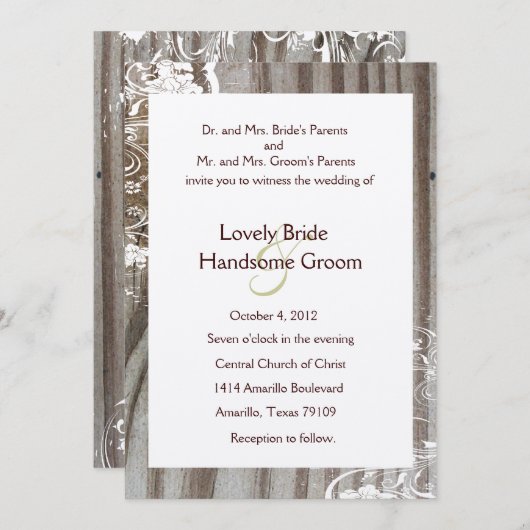 Hochzeitsfeiern Einladung (Vorne/Hinten)