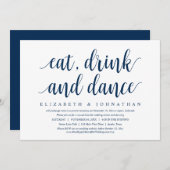 Hochzeitsfeiern, Essen, Trinken und Tanzen Einladu Einladung (Vorne/Hinten)