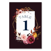 Hochzeitsfeiern für Burgund-Gold-Hochzeit Tischnummer (Rückseite)