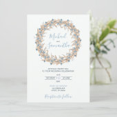 Hochzeitsfeiern für das blaue Land Einladung (Stehend Vorderseite)