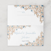 Hochzeitsfeiern für das blaue Land Platzkarte (Außenseite Aufgefaltet)