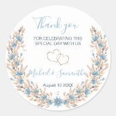 Hochzeitsfeiern für das blaue Land Runder Aufkleber (Vorderseite)