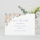 Hochzeitsfeiern für das blaue Land Save The Date (Stehend Vorderseite)